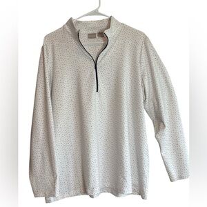 Chico’s Zenergy Polka Dot Half Zip Pullover Top Size 3 XL (16/18) Athleisure